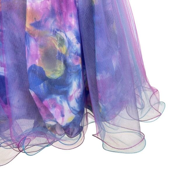 Alyce Designs Strapless Blue Purple Sweetheart Sequin Prom Formal Dress sz 2 - Picture 7 of 16